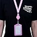 HEHALI 10 pcs Business ID Badge Card Holder with Retractable Lanyard Neck Strap Band, Vertical Style Leather Business Card Holder, 7 Different Colors