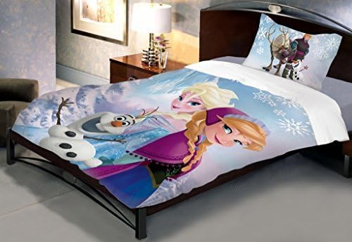 Uber Urban Disney Frozen 100% Cotton Cartoon single bedsheet with 1 pillow cover.