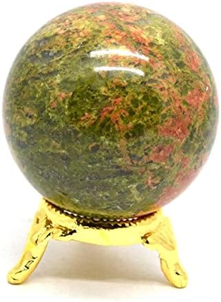 Metaphysical Healing Crystal Polished Sphere Ball Mineral Feng Shui Chakra Aura Balance Stone (Unakite 60-75mm)