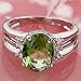 Psiroy 925 Sterling Silver Plated Oval Shaped Simulated Green Amethyst Ring Size 6