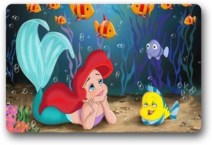 SENL Ariel The Little Mermaid Custom Non Slip Machine Washable Decor Bathroom Mats Doormat(23.6X15.7)