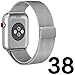 For Apple Watch Band ,38mm Smooth Stainless Steel Strap Freely Fully Magnetic Closure Clasp Metal Strap Wrist Band Replacement Bracelet for IWatch Band Series 3 Series 2 Series 1 (Silver)