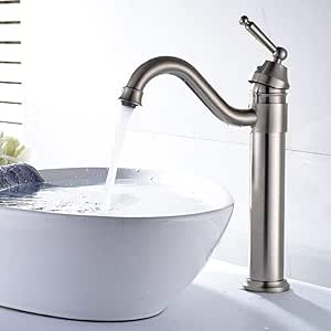 Grifo de Cocina El grifo del lavabo codo de níquel cepillado baño codo