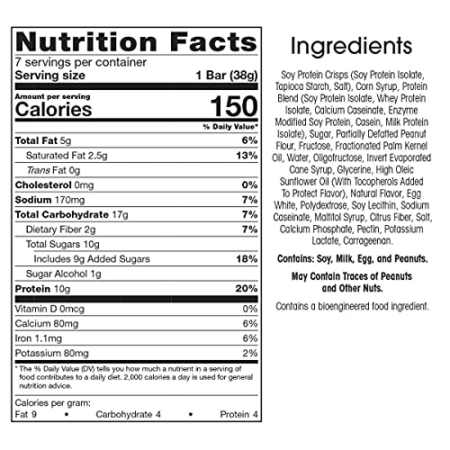 WonderSlim Gourmet Protein Bar, Peanut Butter Mousse 150 Calories