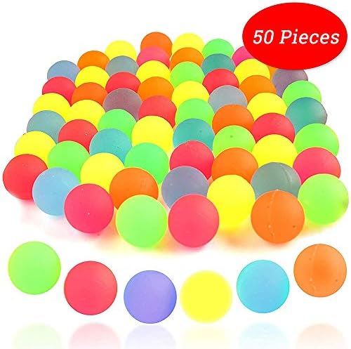 vientiane Bouncy Ball - 50 Colorful Neon Solid Color Rubber Balls, 25mm Bouncy Balls Used As Party Bag Filler For Playtime And Rewards For Kids