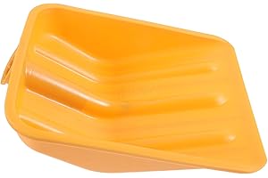 Lurrose Heavy-Duty Yellow Plastic Snow Shovel with Thickened Wide Head and Long Wooden Handle for Outdoor