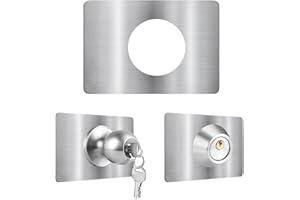 MOSECYOU Door Reinforcement Plate, Door Lock Repair Plate, Door Knob/Lever/Deadbolt Fixing Filler Cover Plate, Satin Thickened (2PCS)