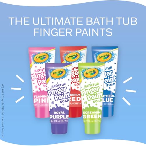 Crayola Taste Beauty Bathtub Finger Paint Soap, Easy to Clean, Pack of Ten 3-Fluid-Ounce Bottles
