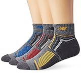 New Balance Men's Performance Ankle Socks (3 Pack), Grey/Blue/Yellow/Red, Size 9-12.5