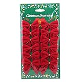 Tirain Christmas Tree/wedding/party Decorations 12pcs Red Bowknot (Red (12pcs))