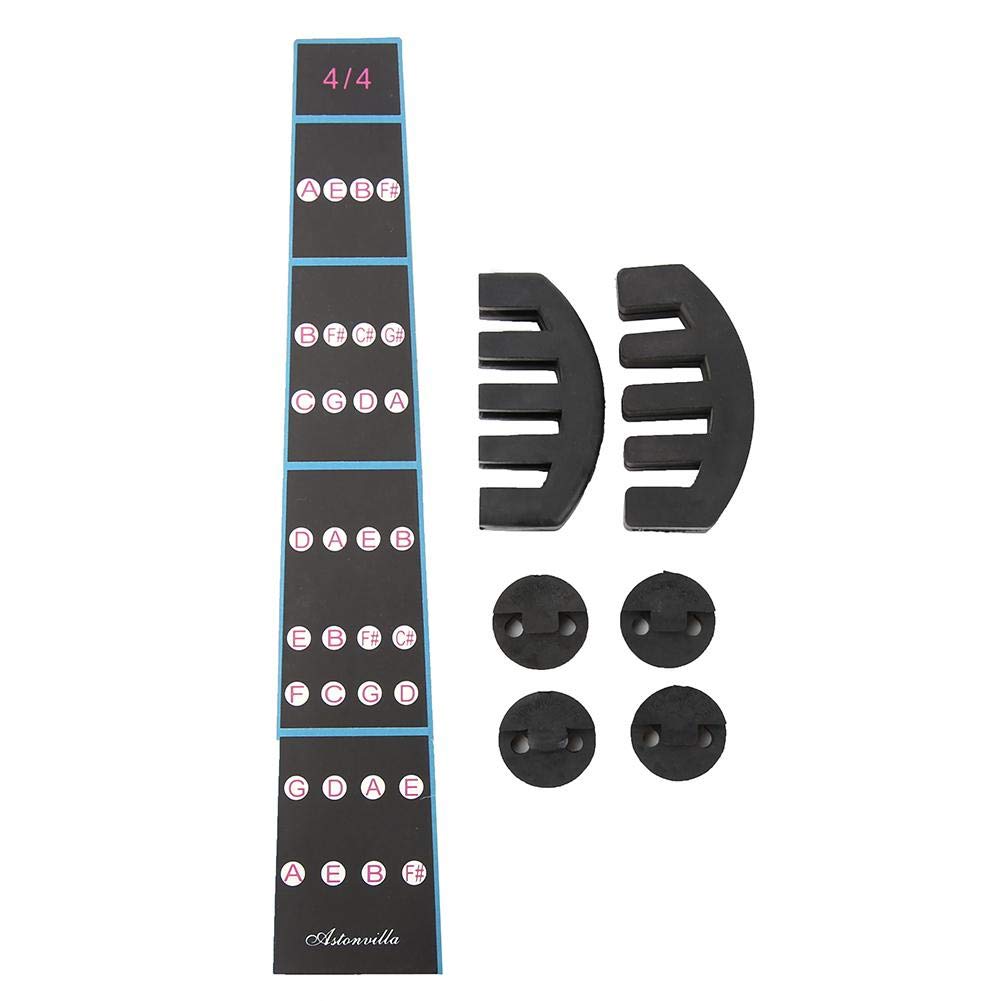 Drfeify Violin Accessories Set, Five Claw Mute + Violin Round Mut + Violin Fingerboard Sticker for Violin Learners