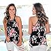 Barlver Women's Summer Tank Tops Floral Sleeveless High Neck Camis Shirts Flowy Halter Casual Tunic Blouse Black