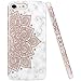 JAHOLAN iPhone 7 Case Shiny Rose Gold Mandala Flower Marble Design Clear Bumper TPU Soft Rubber Silicone Cover Phone Case for Apple iPhone 7 / iPhone 8