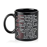 YINENN 11 oz Coffee Mug with Funny Grammer Expletive and Rude (Black)