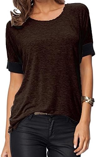 Women's Casual Round Neck Loose Fit Short Sleeve T-Shirt Blouse Tops