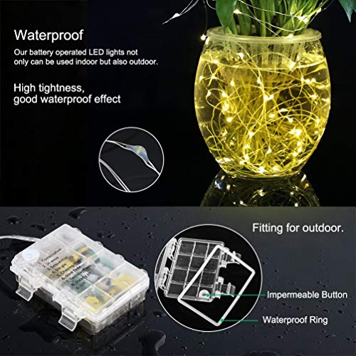 Battery Powered Fairy String Lights[Remote & Timer] 5M 50 LEDs Fairy Lights Decorative Lighting Waterproof for Outdoor and Indoor Party Wedding Birthday Home Bedroom Warm White[Energy Class A+]