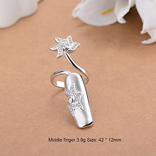 Happy Hours - Fashion Diamante Nail Cover Ring / Alloy Special Unique Fingernail Protective Personal Decoration / Nice Gift for Girlfriend,Ladybro(for Middle Finger)