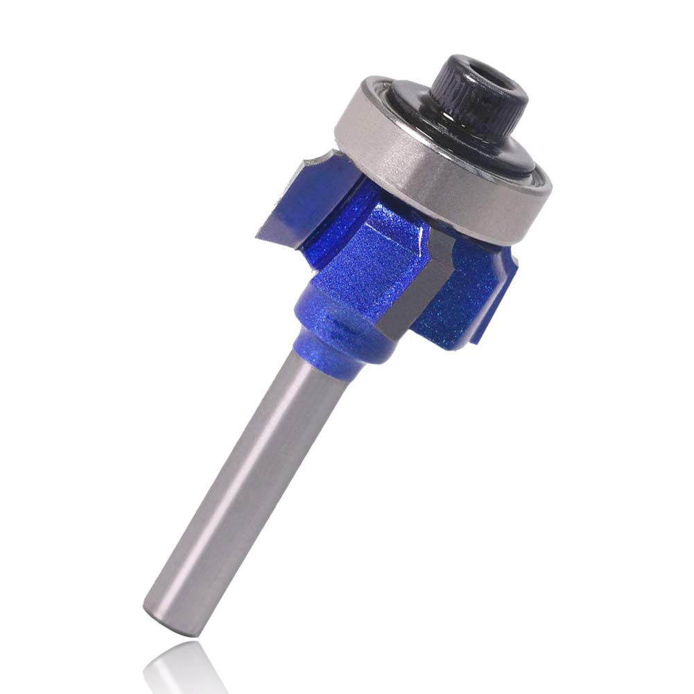 Mesee 1/4 Inch Shank Round Edge Trim Router Bit, 4 Teeth Roundover Corner Forming Trimming Cutter Woodworking Milling Cutting Tool, 5/64 Inch Radius (R2)