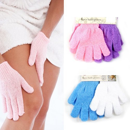 ATB 4 Pairs Exfoliating Gloves – Premium Scrub Wash Mitt for Bath or Shower – Luxury Spa Exfoliation Accessories For Men…
