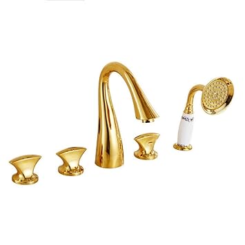 All Copper Bathtub Split Five Piece Faucet Jacuzzi Waterfall