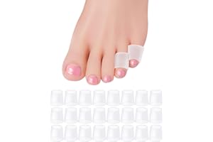 BLATOWN 24Pc Silicone Pinky Toe Protectors Sleeves Gel Litter Small Toe Cushions Covers Corn Pads for Women Men Blisters, Ham