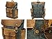 Vintage Waterproof Waxed Canvas Leather laptop computer Backpack College School Bookbag Travel Rucksack 15.6'' -Lake green