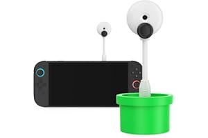AUARTE Plant Camera for Nintendo Switch 2 Console 2025, 720P HD Video Camera with USB C Cable and Privacy Sliding Lens Cover, White and Green