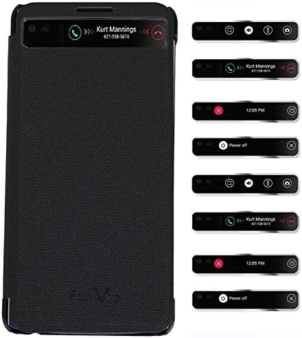 [Quick Window View] Smart View Protective Flip Cover Case Smart Sleep Wake Protection Rigid Shell Case for LG V20 (Black)