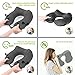 Jerrybox Travel Neck Pillow Fastest Inflatable Pillow with 2 Airbags, Soft Neck Support Pillow for Airplanes with Packsack (Grey, Bone)