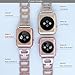 Secbolt Bling Bands for Apple Watch Band 38mm Stainless Steel Hollowed-out Metal Replacement Wristband Sport Strap for iWatch Apple Watch Nike+, Series 3, Series 2, Series 1, Sport, Edition, Gold