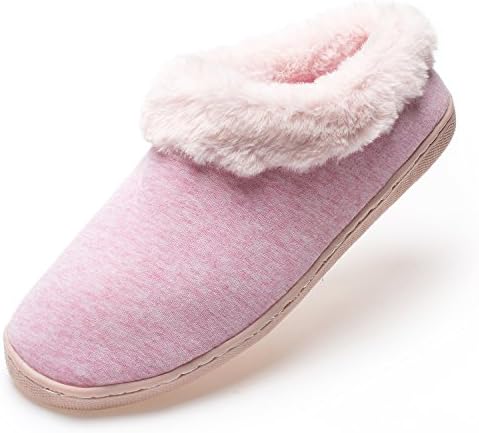 FAMY Women's Comfort Cotton Anti-Skid Sole Indoor Outdoor House Slippers (11B(M)US, Pink)