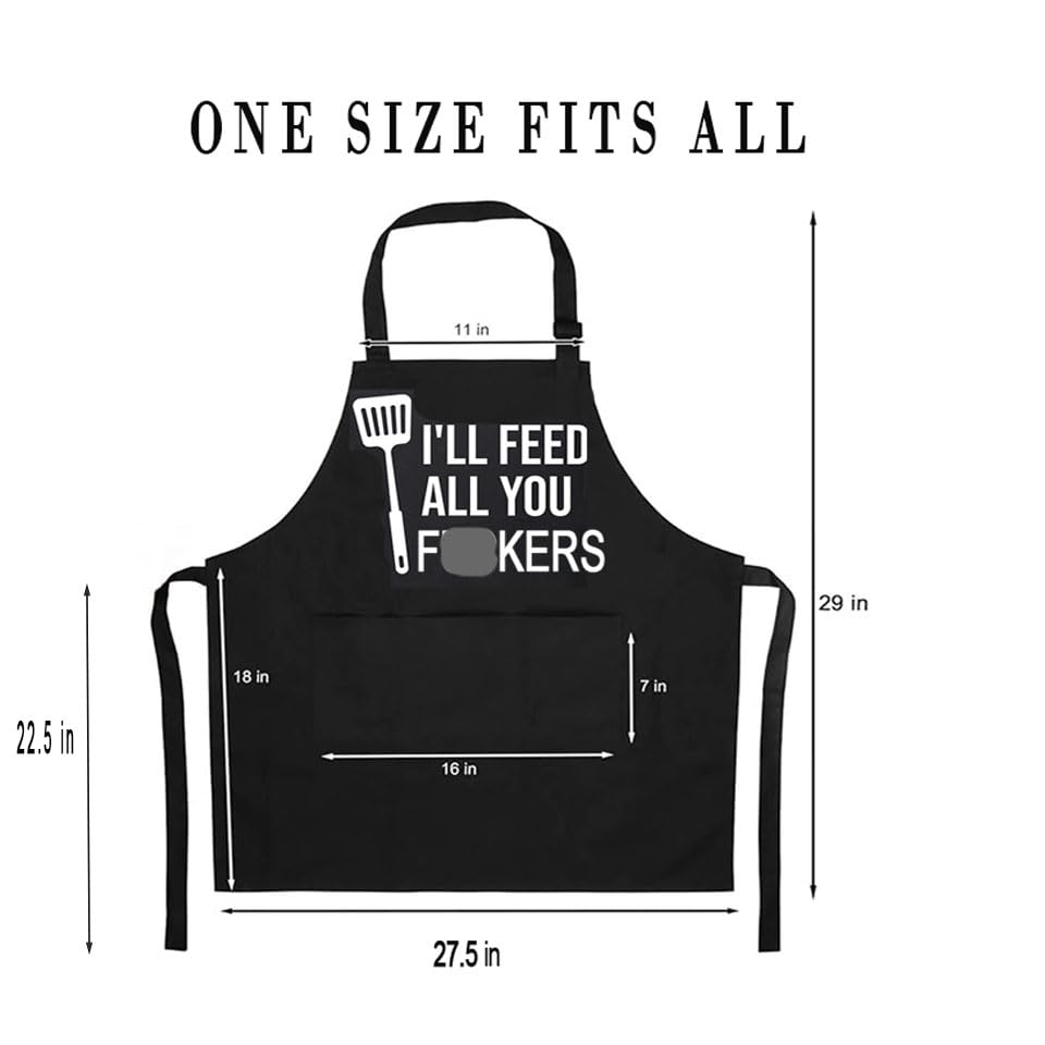 telehybrid Funny Aprons for Men, Funny Dad Gifts for Mens, Grilling Cooking Apron for Father Birthday Gifts, Cool BBQ Apron for Boyfriend, Kitchen Chef Apron