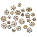 L'VOW Silver/Gold Color Sparking Wedding Bridal Crystal Brooch Bouquet Kit Pack of 10 (Gold)