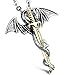 Men's Vintage Stainless Steel Tribe Gothic Dragon Sword Pendant Biker Necklace Silver Gold 20inch Chain