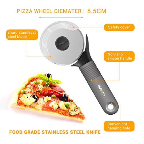 Pizza Cutter Wheel LUXEAR Stainless Steel Pizza Wheel Dishwasher Safe Super Sharp Pizza Slicer with Non Slip Handle and Protective Cover, Ideal For Pizza Pies Waffles and Dough Cookies, Easy to Clean.