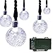 Lalapao Globe Battery Operated Timer String Lights 30LED Bubble Crystal Ball Fairy Christmas Lighting Decor For Outdoor Indoor Garden Patio Wedding Decorations (White)