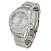 COOKI Women Quartz Watches Clearance Analog Female Watches Stainless Steel Lady Wrist Watches-H84 (Silver)