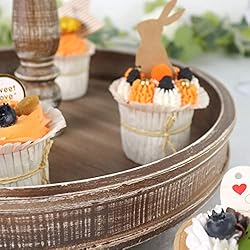 Efavormart 20" Rustic Brown 2-Tier Wooden Serving