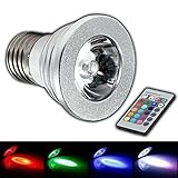 YoChan E27 RGB LED 4 Watts - color changing light bulb 4 Watt with remote control color light lamp spotlight bulbs Spot