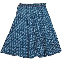 Women's Boho Skirt Blue Floral Printed Sexy Maxi Skirt …