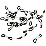 SODIAL(R) 50 X Black Cord Ends for Eyeglasses Chain Holder 25x4mm HOT