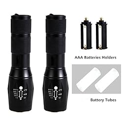 2 Pack Flashlights High Lumens, 5 Modes Zoomable