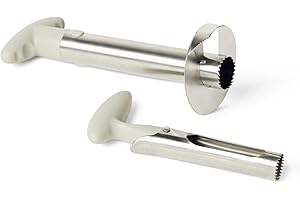 �鶹�� Basics Pineapple Corer and Slicer and Apple Corer, 2-Piece Set, Dishwasher-Safe, Linen Gray