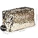 Hinwo Splendid Mermaid Sequin Cosmetic Bag Spangle Makeup Bag Sparkling Shiny Bling Paillette Clutch Handbag Purse Wallet Pouch with Zipper Closure, Cubic, Gold