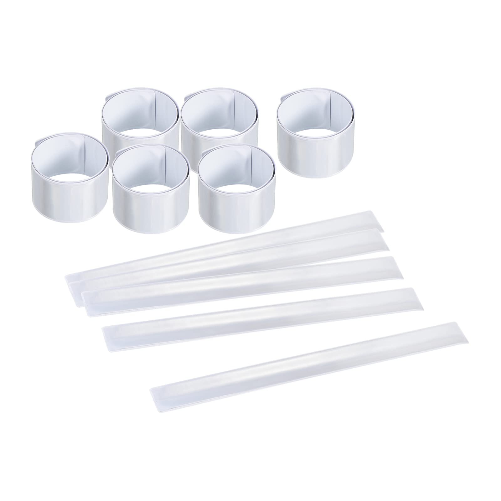 PATIKIL Reflective Bands, 12 Pcs High Visibility Reflective Arm Wrist Ankle Band Safety Reflector Strips for Night Running Cycling, White