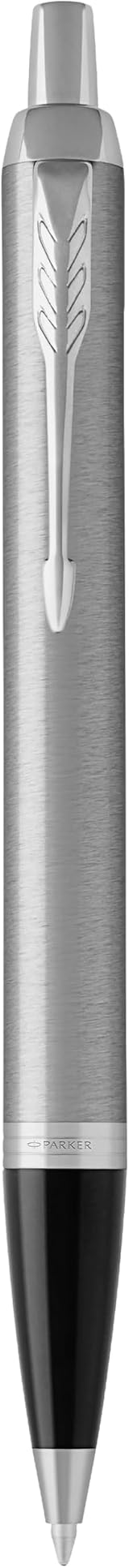 Parker IM Ballpoint Pen Stainless Steel Chrome Trim Medium Point Blue Ink Gift view 1