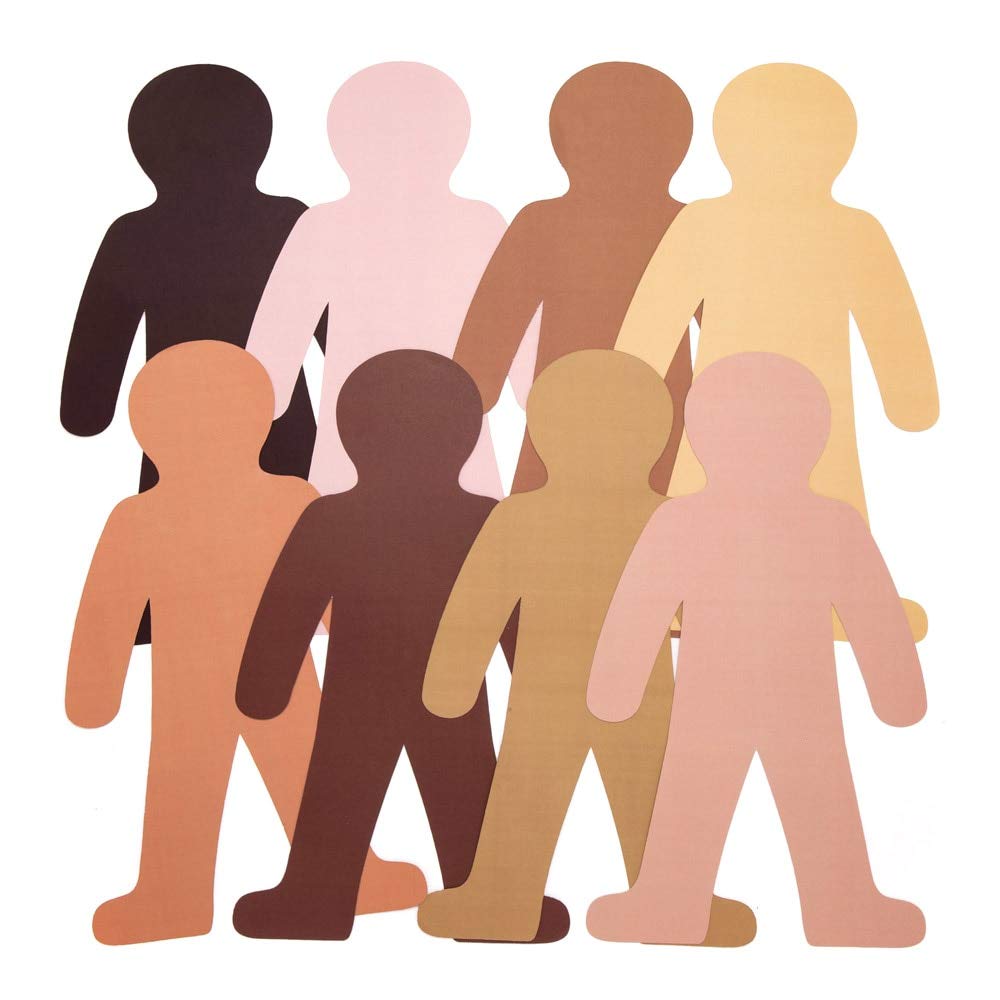 Baker Ross AW758 Skin Tone People Cut-Outs, Perfect for Children to Design and Decorate, Ideal for Home, School Work, Craft Group Projects and More (Pack of 56), Assorted
