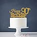 INNORU Happy 90th Birthday Cake Topper - Gold Acrylic 90th Birthday Party Decoration Supplies