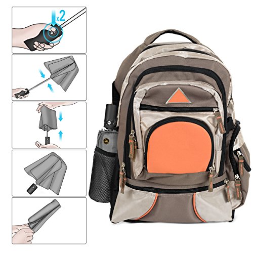 image for 12 Ribs Travel Umbrella Windproof-Compact Umbrella Foldable with Auto 