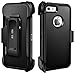 Case for SE Case Cover Armor Tough Shockproof Cover Belt Clip Built-in Screen Protector (Black)